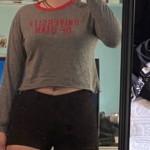 University of Utah Long Sleeve Cropped T